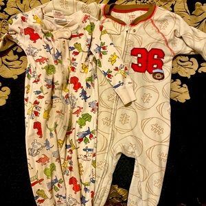 Set of 2 Baby Boy footie pajamas